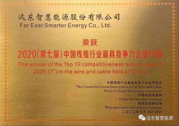 中国电线电缆行业大会盛大召开，远东智慧能源上榜中国线缆行业最具竞争力企业10强