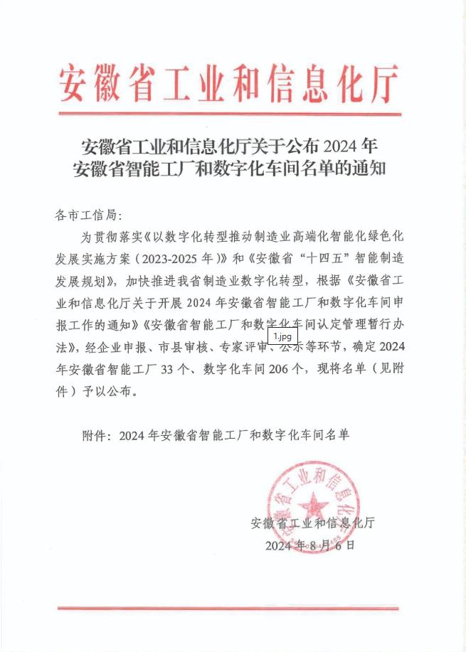 安徽天康集团获评安徽省“智能工厂”称号